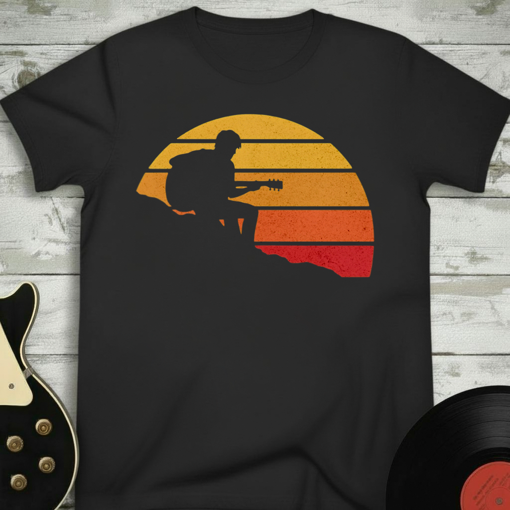 Guitarist Retro Sunset T-Shirt