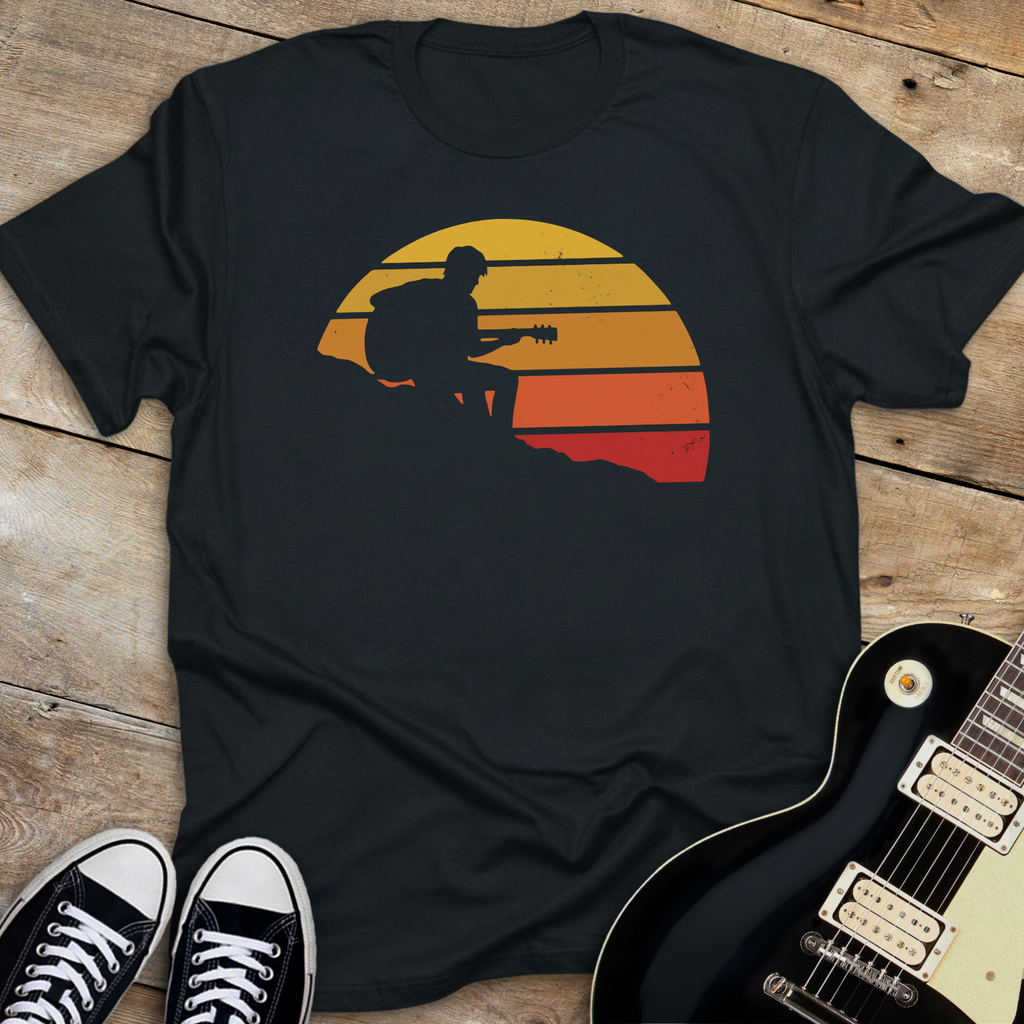 Guitarist Retro Sunset T-Shirt
