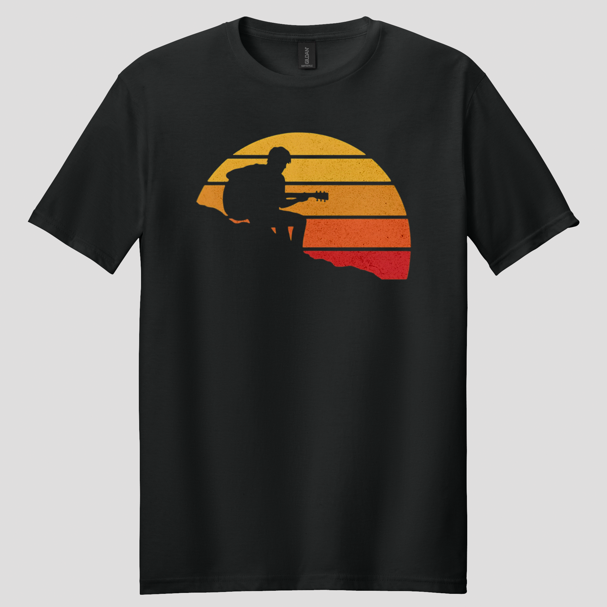 Guitarist Retro Sunset T-Shirt