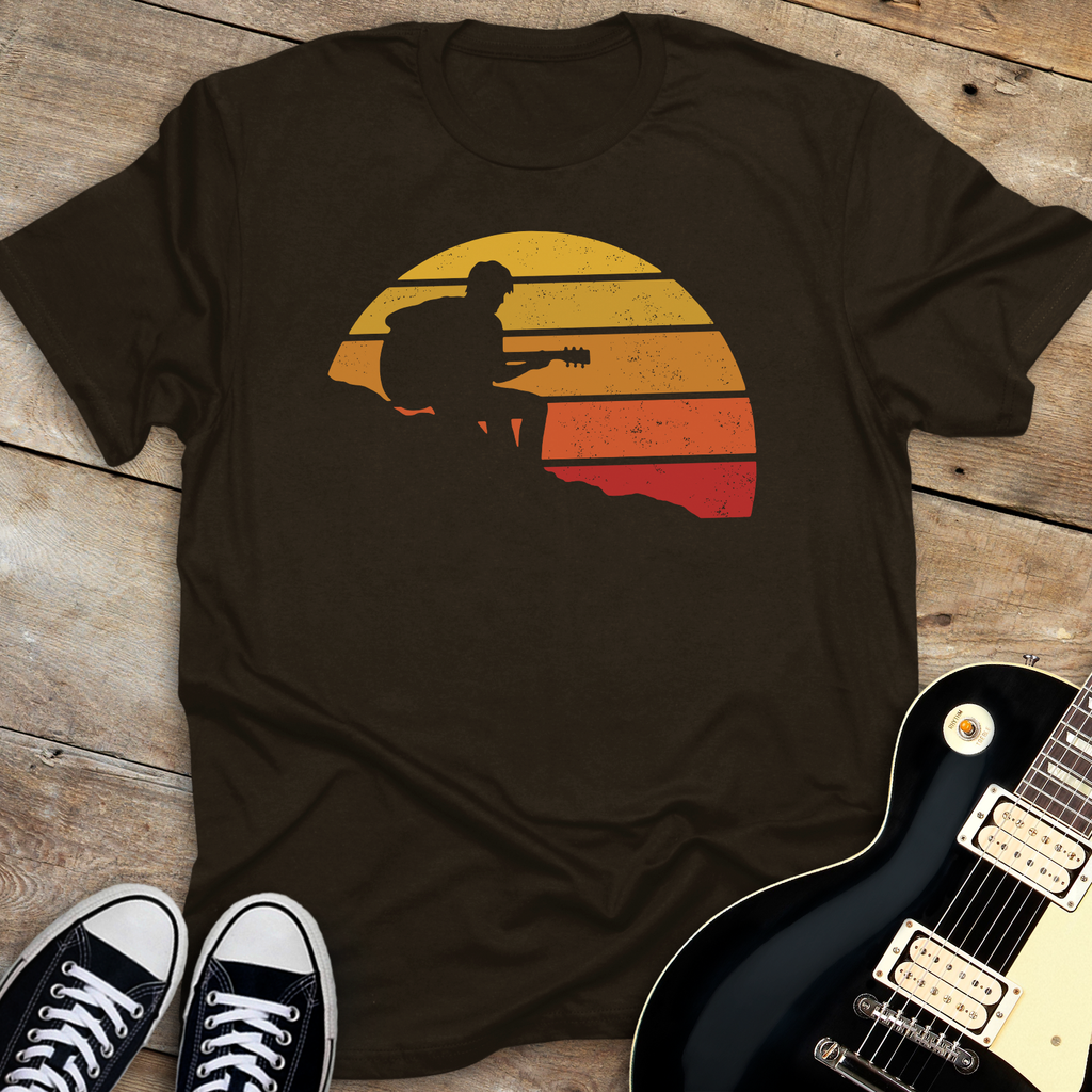 Guitarist Retro Sunset T-Shirt