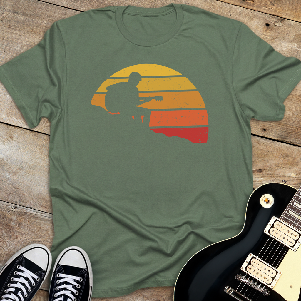 Guitarist Retro Sunset T-Shirt