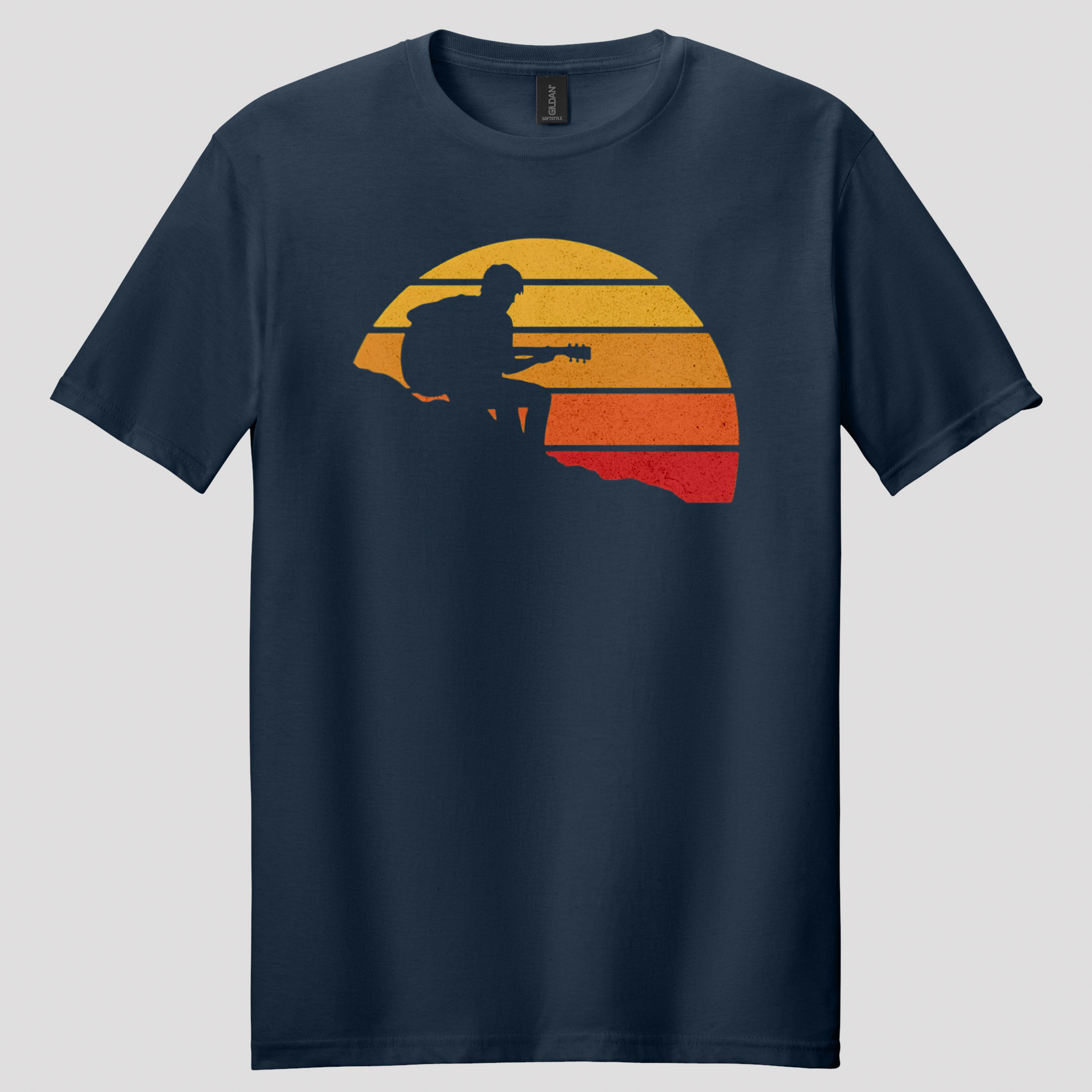 Guitarist Retro Sunset T-Shirt